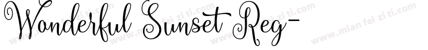Wonderful Sunset Reg字体转换